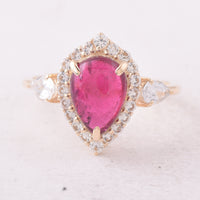 3.05 Ct Pear Tourmaline 9K Gold Ring