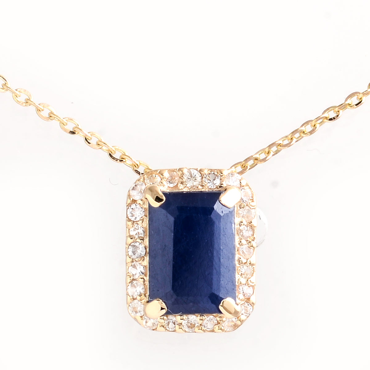 1.64 Ct Octagon Sapphire 14K Gold Pendant