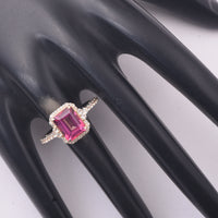 3.49 Ct Octagon Pink Topaz 9K Gold Ring