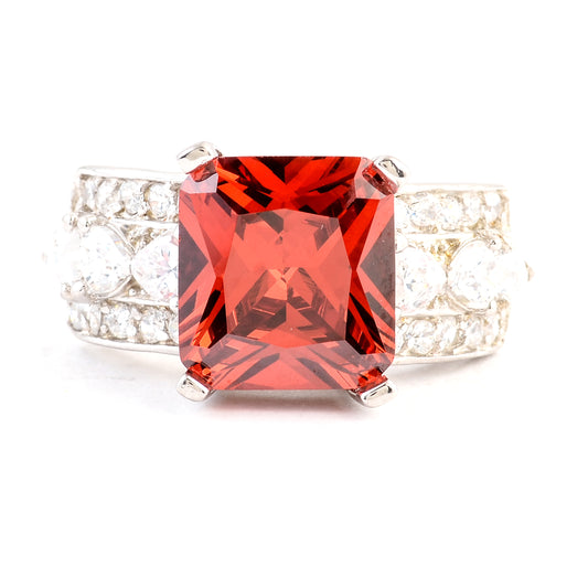19.44 Ct Cubic Zirconia 925 Sterling Silver Ring