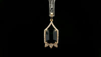 4.18 Ct Octagon Natural Sapphire 14K Gold Pendant