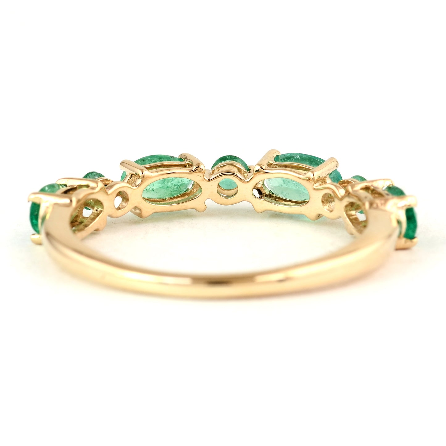 1.05 Ct Oval Mixed Cut Natural Beryl Emerald 14K Gold Ring