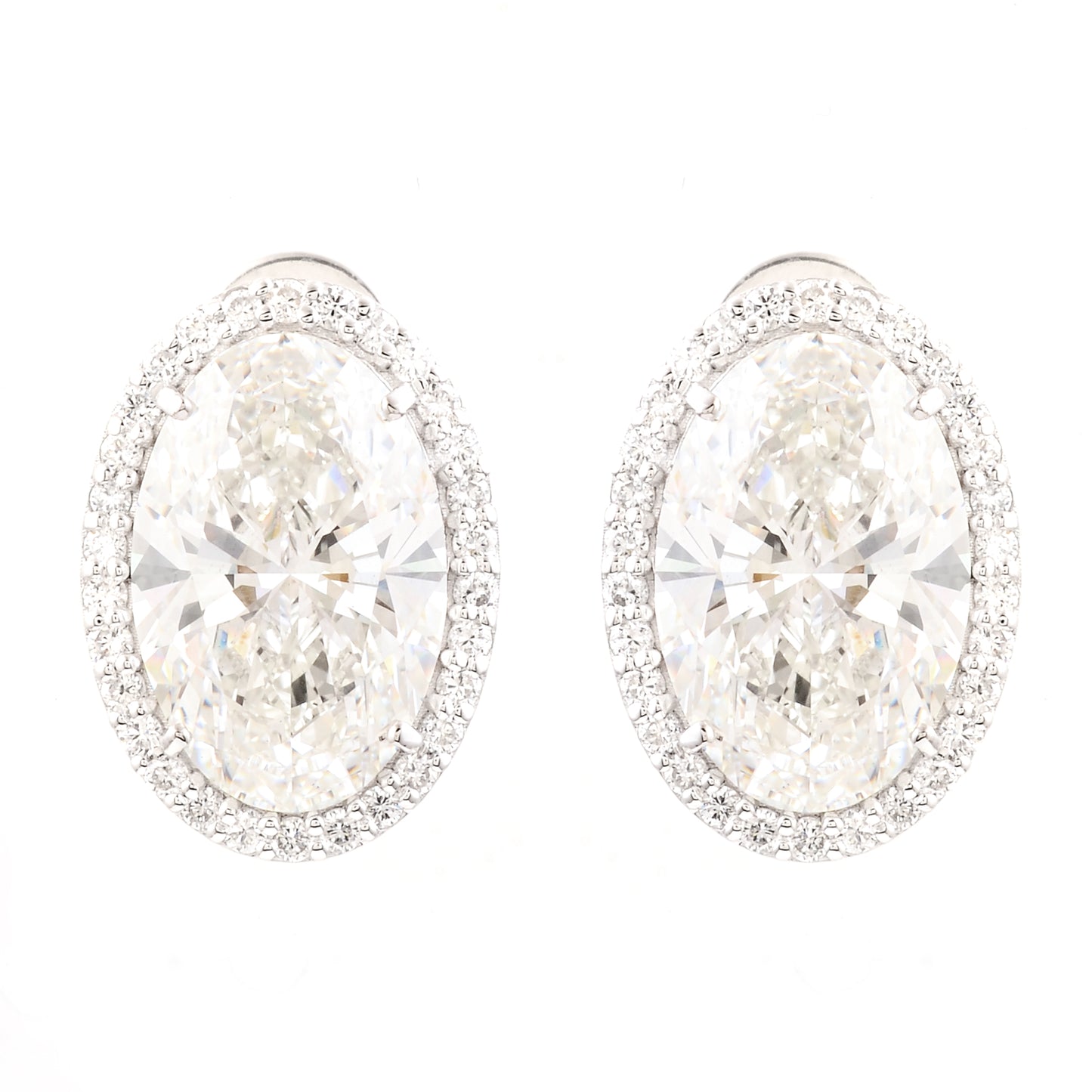 9.95 Carats Lab Grown Diamond 14K Gold Earrings