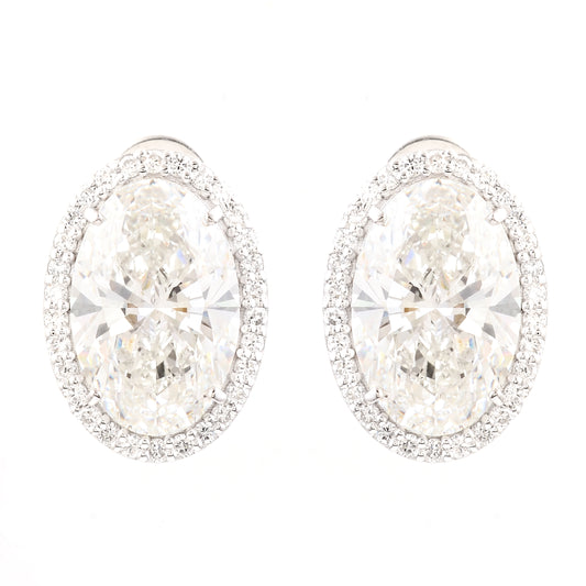 9.95 Carats Lab Grown Diamond 14K Gold Earrings