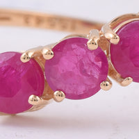 1.61 Ct Round Natural Ruby 14K Gold Ring