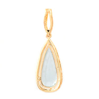 2.15 Ct Pear Mixed Cut Natural Aquamarine 14K Gold Pendant