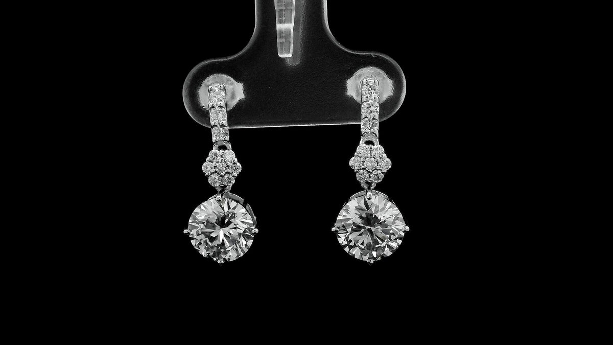 3.31 Carats Lab Grown Diamond 14K Gold Earrings