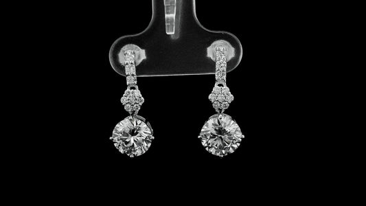 3.31 Carats Lab Grown Diamond 14K Gold Earrings