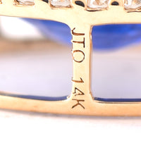 3.59 Ct Oval Mixed Cut Natural Sapphire 14K Gold Pendant