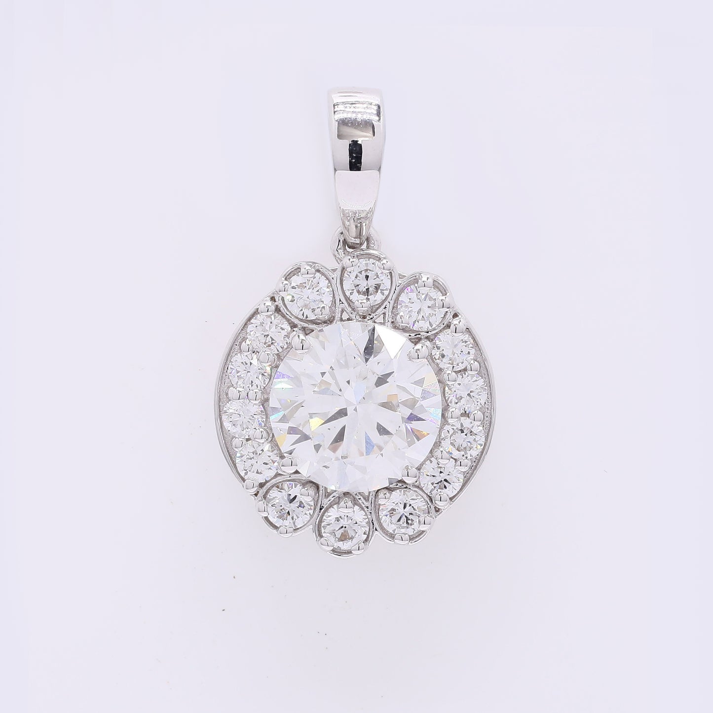 1.99 Carats Lab Grown Diamond 14K Gold Pendant