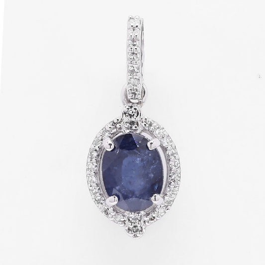 1.27 Ct Oval Mixed Cut Natural Sapphire 950 Platinum Pendant