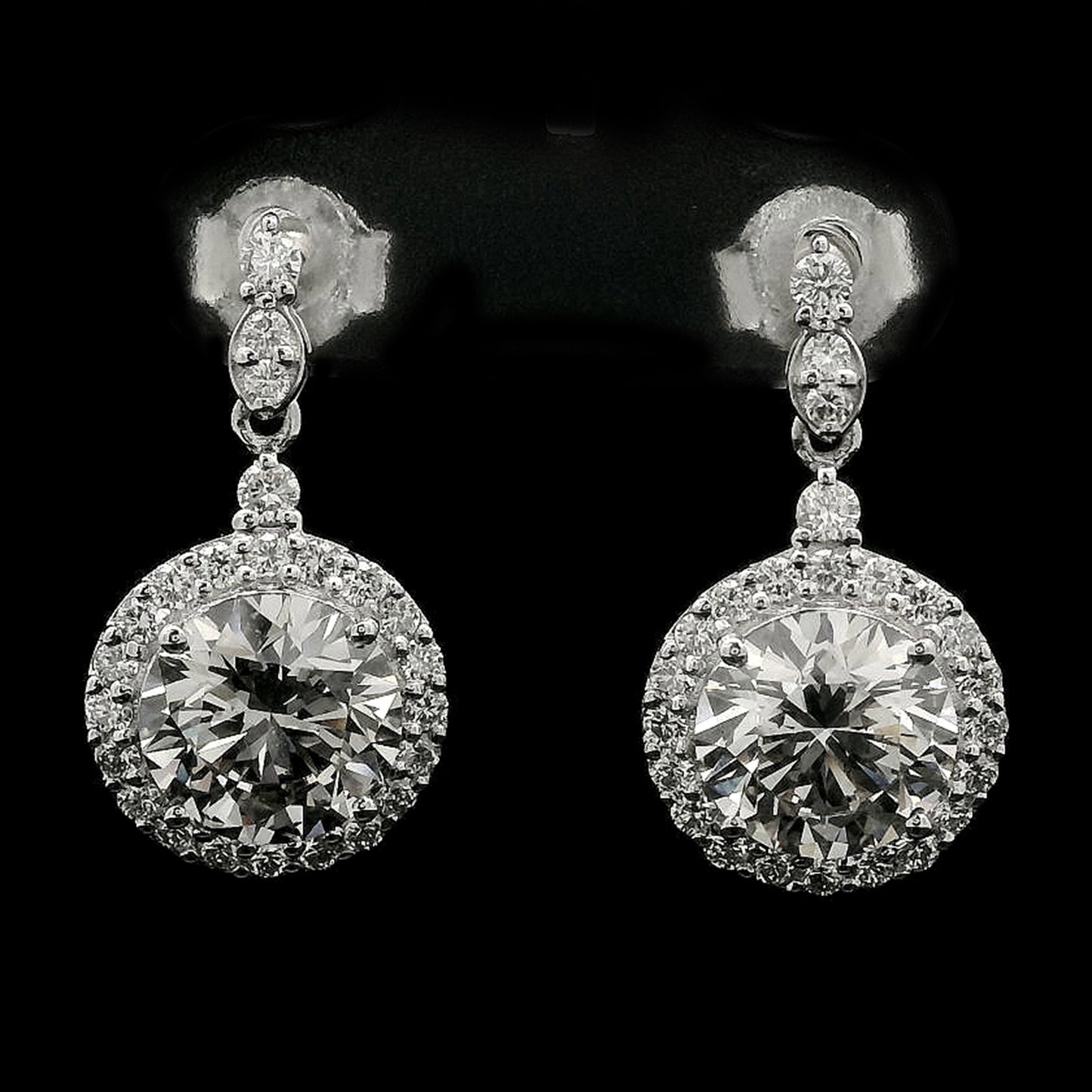 4.26 Carats Lab Grown Diamond 14K Gold Earrings
