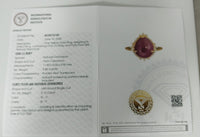 6.01 Ct Pear Cabochon Natural Corundum Ruby 14K Gold Ring