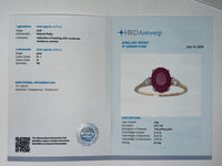 2.92 Ct Oval Natural Ruby 14K Gold Ring