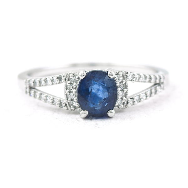 1.27 Ct Oval Mixed Cut Natural Sapphire 950 Platinum Ring