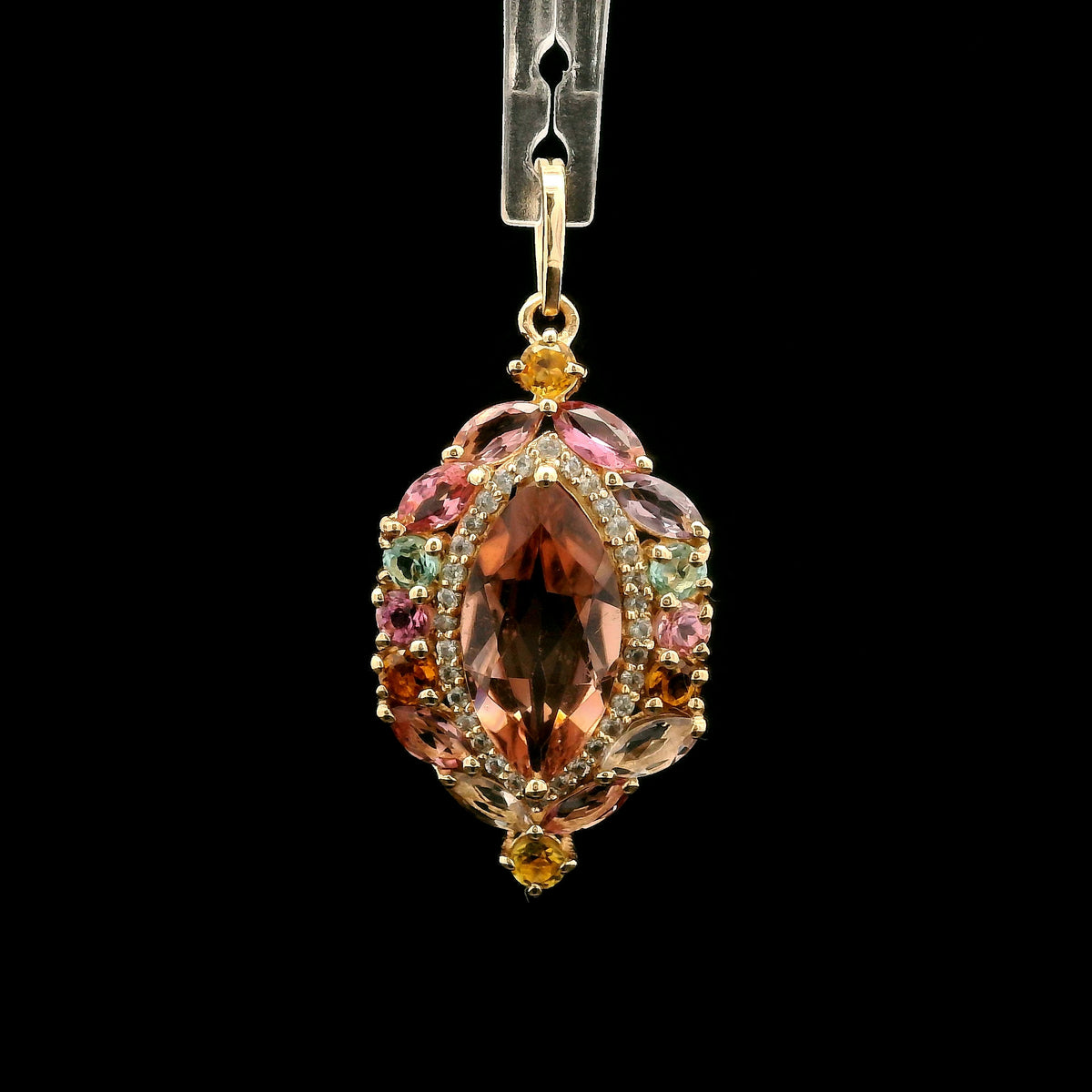 2.42 Ct Marquise Tourmaline 14K Gold Pendant