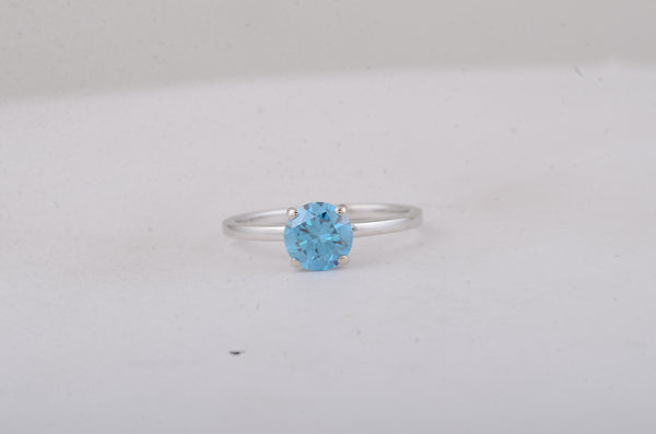 1.10 Carats Blue Lab Grown Diamond 14K Gold Ring