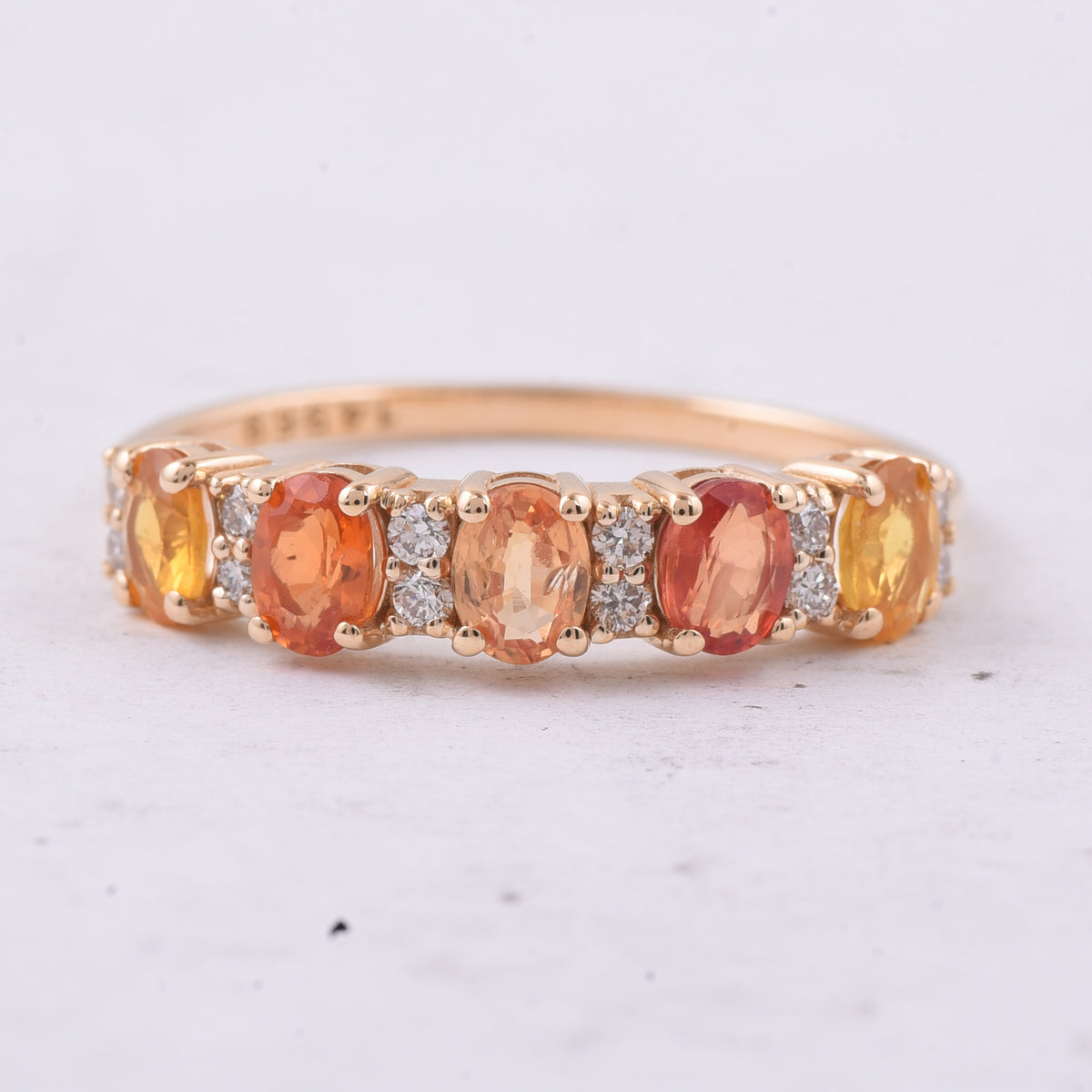 1.22 Ct Oval Natural Multi-Coloured Sapphire 14K Gold Ring