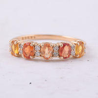 1.22 Ct Oval Natural Multi-Coloured Sapphire 14K Gold Ring