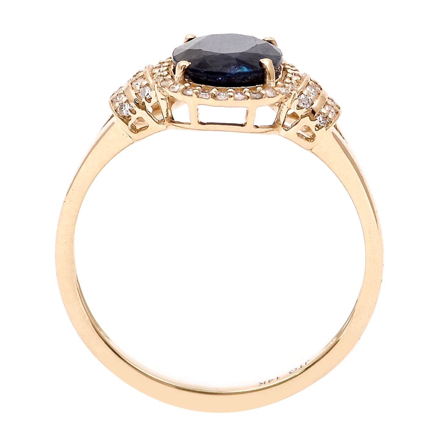 2.19 Ct Oval Natural Sapphire 14K Gold Ring