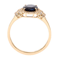 2.19 Ct Oval Natural Sapphire 14K Gold Ring