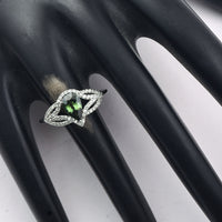 1.19 Ct Pear Mixed Cut Natural Green Sapphire 950 Platinum Ring