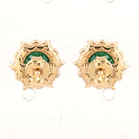 2.23 Ct Round Emerald 14K Gold Earrings
