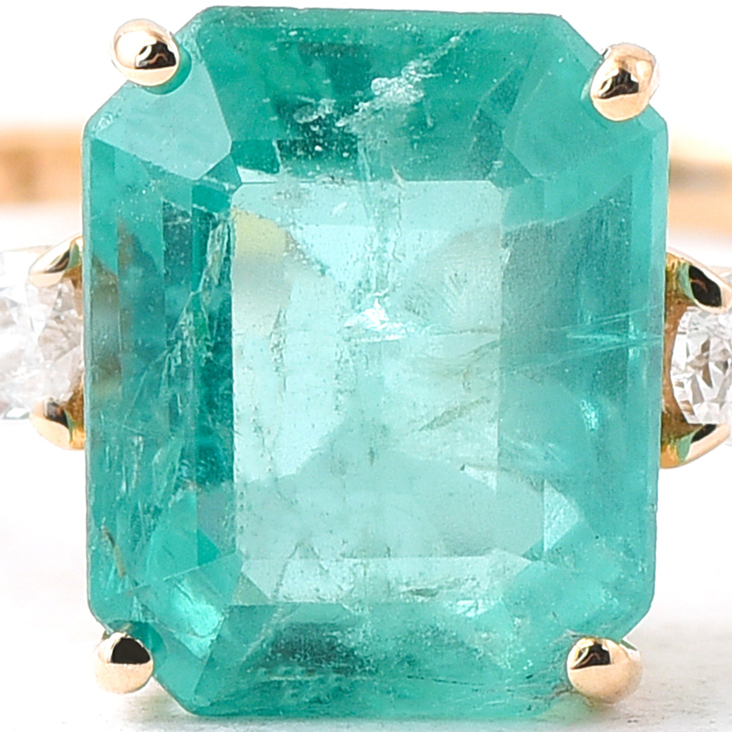 1.65 Ct Octagon Step Cut Natural Emerald 14K Gold Ring