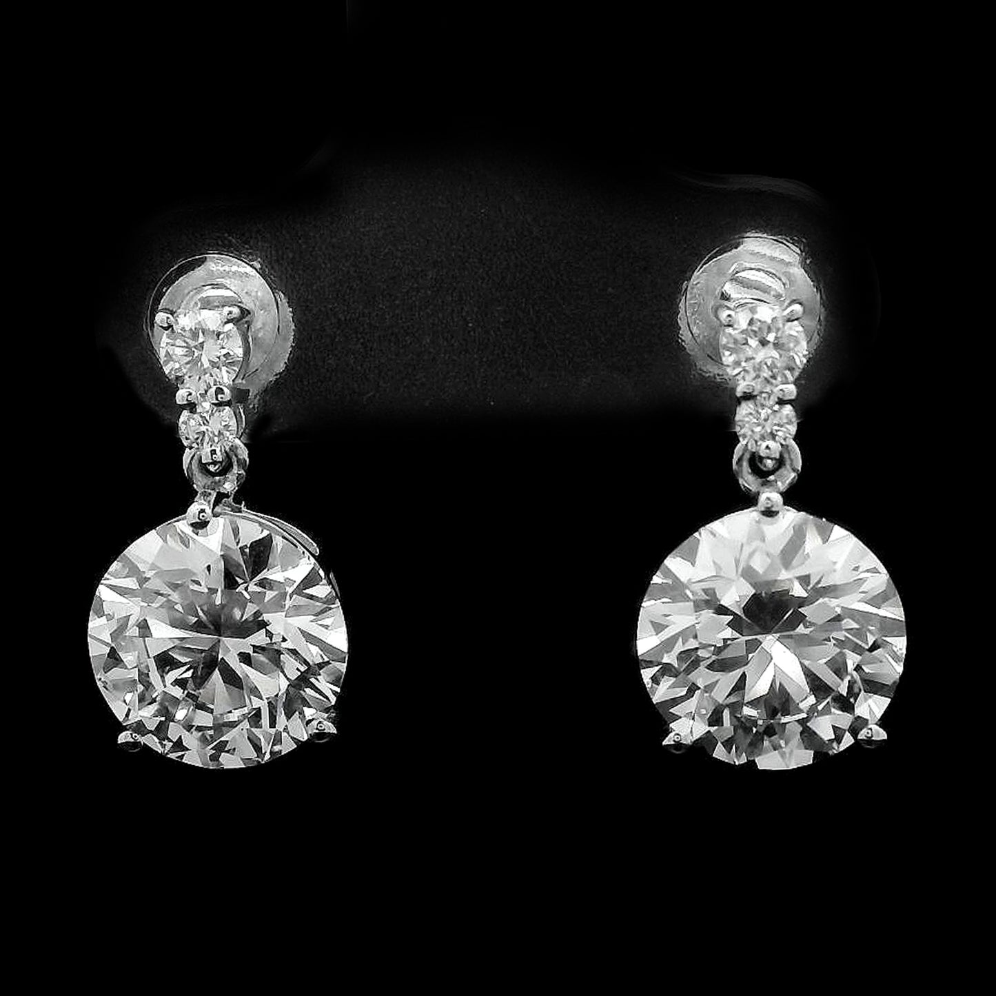 4.17 Carats Lab Grown Diamond 14K Gold Earrings