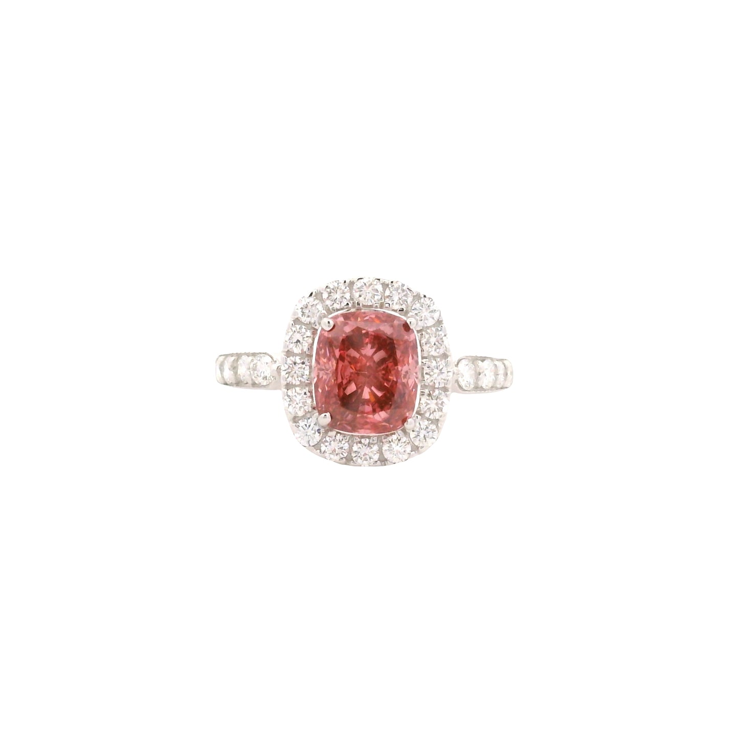 2.66 Carats Pink Lab Grown Diamond 14K Gold Ring