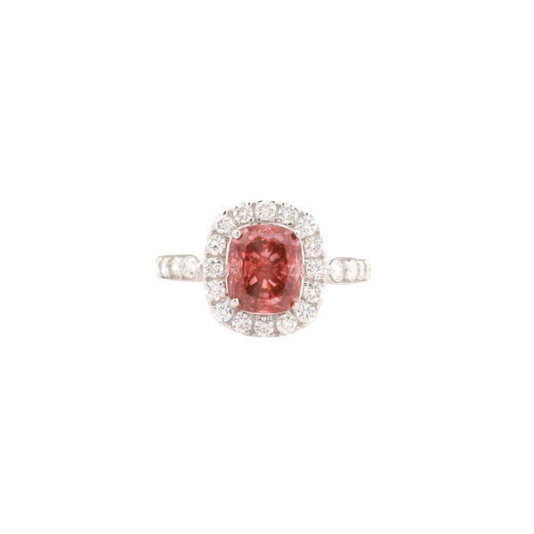 2.66 Carats Pink Lab Grown Diamond 14K Gold Ring