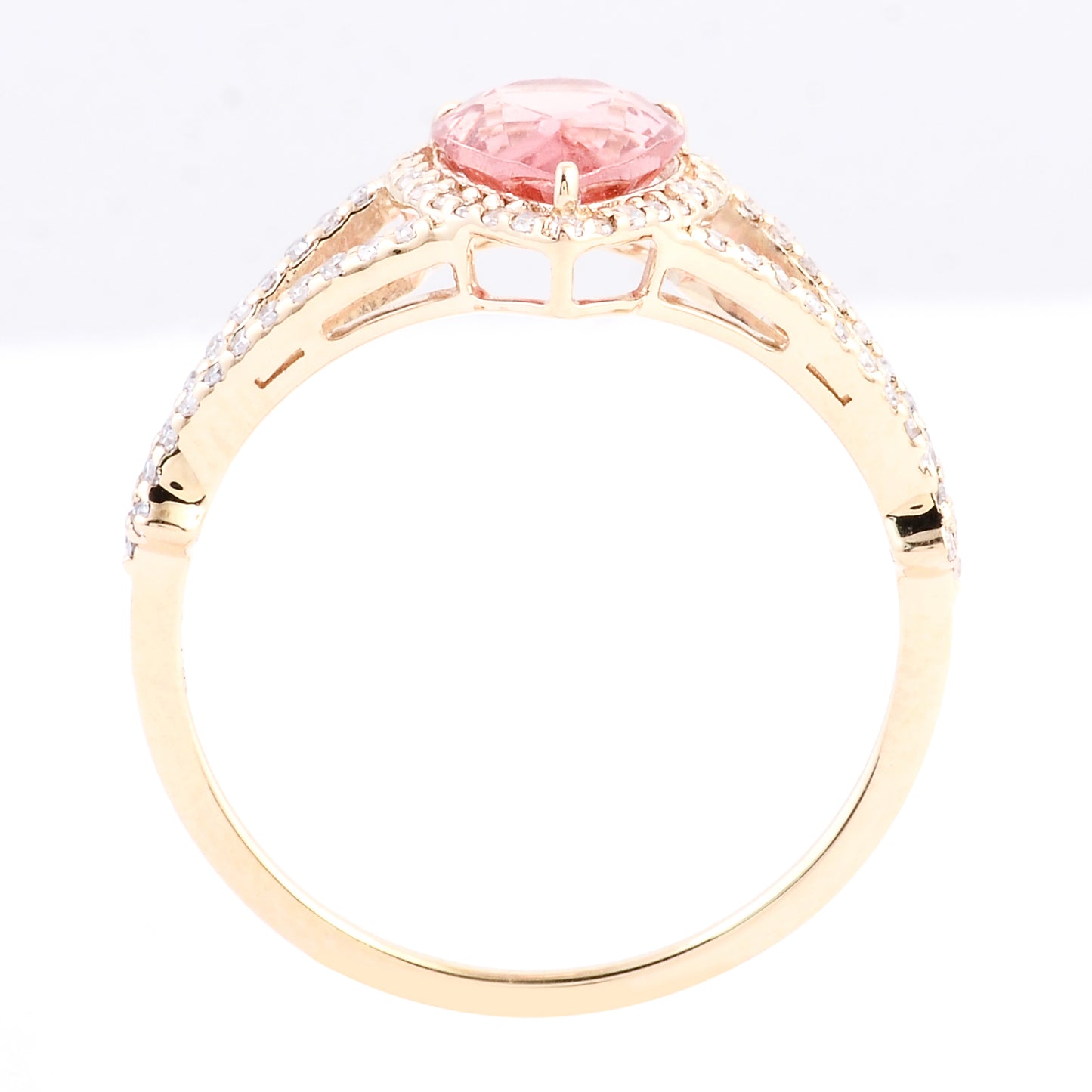 1.50 Ct Pear Mixed Cut Natural Tourmaline 14K Gold Ring