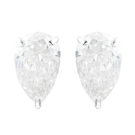 2.98 Carats Lab Grown Diamond 14K Gold Earrings