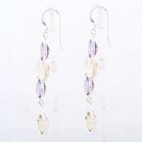 14.15 Ct Citrine, Amethyst 925 Sterling Silver Earrings