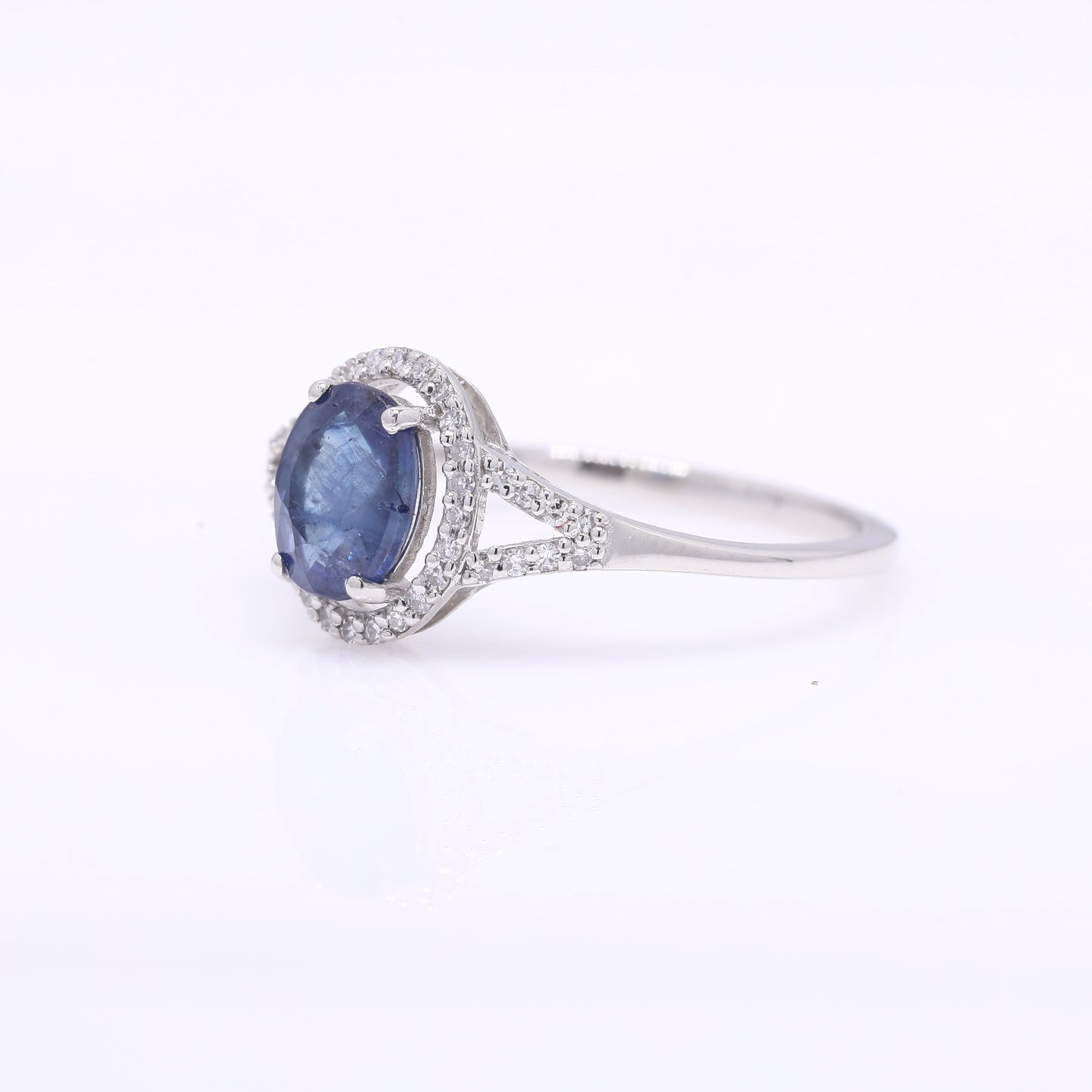 1.20 Ct Oval Mixed Cut Natural Sapphire 950 Platinum Ring