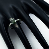 1.93 Ct Oval Mixed Cut Natural Green Sapphire 950 Platinum Ring