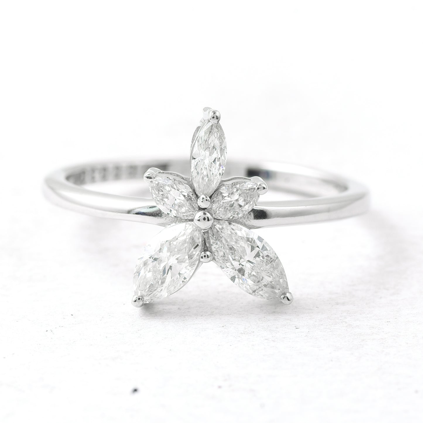 0.70 Ct Marquise Diamond 950 Platinum Ring