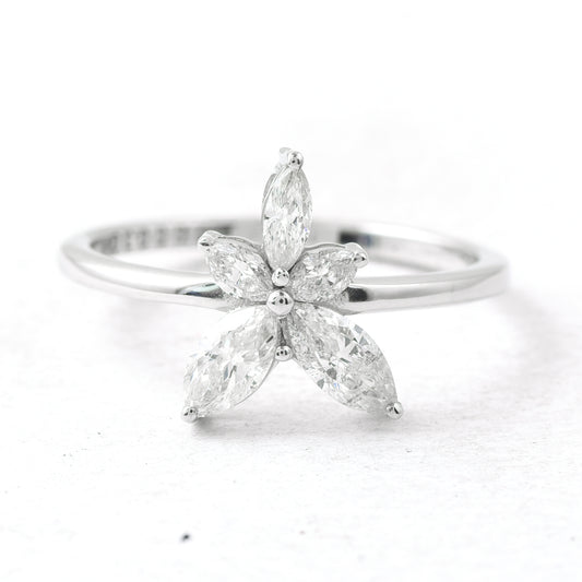 0.70 Ct Marquise Diamond 950 Platinum Ring