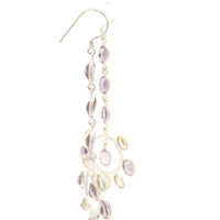 17.60 Ct Citrine, Amethyst 925 Sterling Silver Earrings