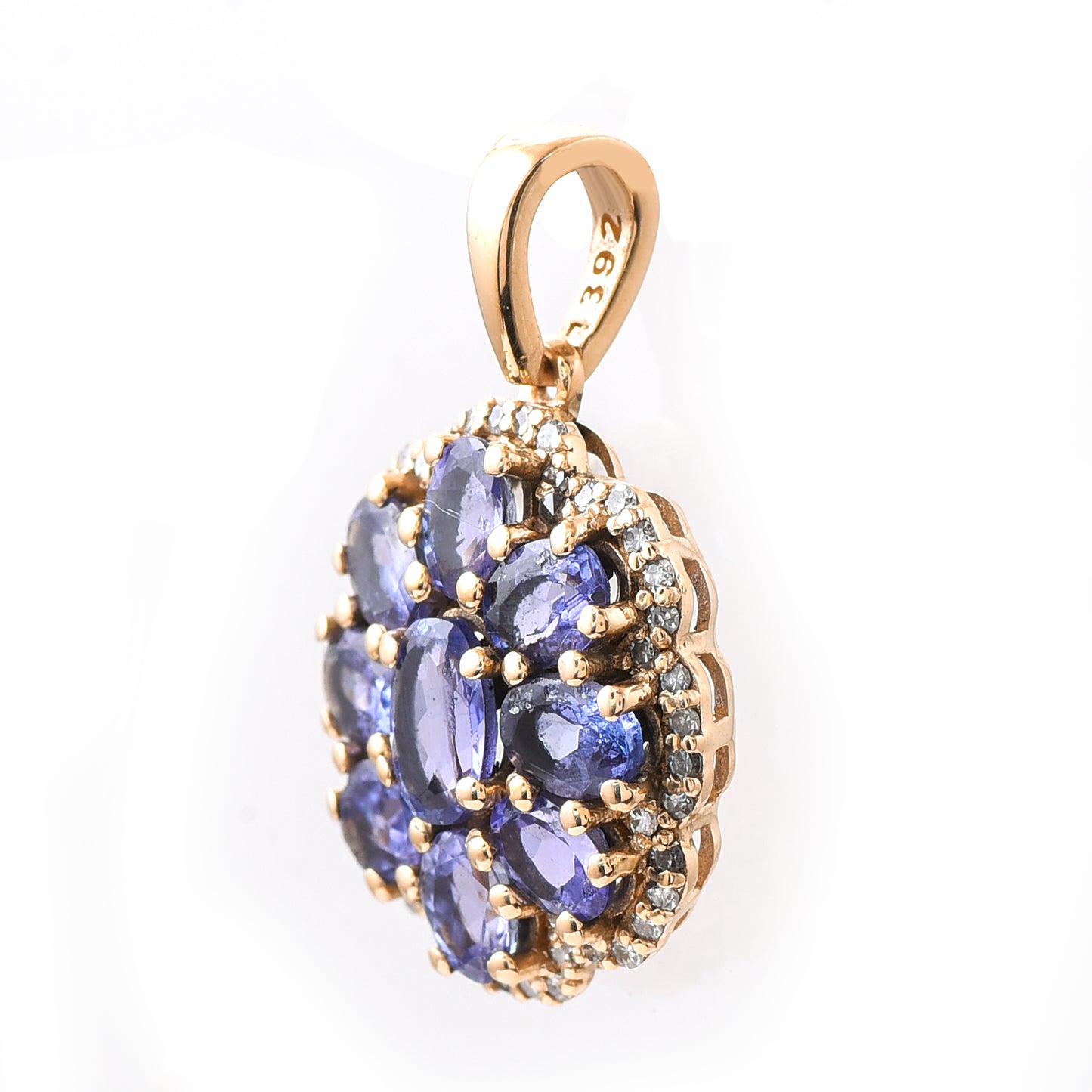 2.05 Ct Single Cut Natural Tanzanite 14K Gold Pendant