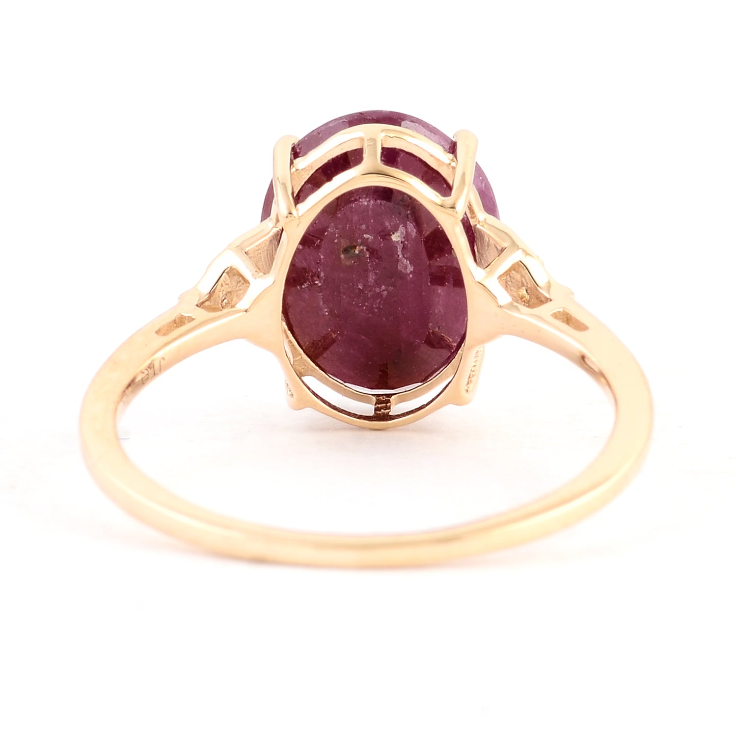 3.82 Ct Oval Ruby 14K Gold Ring