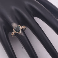 1.49 Ct Triangle Mixed Cut Natural Green Tourmaline 14K Gold Ring