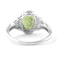 2.77 Ct Oval Mixed Cut Natural Green Sapphire 950 Platinum Ring