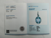 5.35 Ct Oval Mixed Cut Natural Aquamarine 950 Platinum Pendant