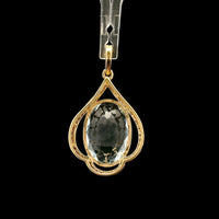 4.61 Ct Oval Mixed Cut Natural Aquamarine 14K Gold Pendant