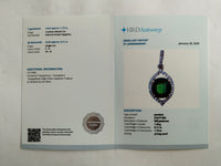 1.83 Ct Cushion Mixed Cut Natural Green Sapphire 950 Platinum Pendant