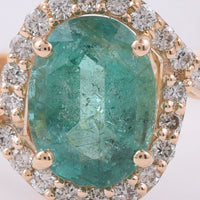1.28 Ct Oval Natural Emerald 14K Gold Ring