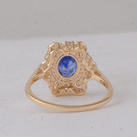 1.82 Ct Oval Sapphire 9K Gold Ring