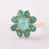 2.11 Ct Oval Emerald 9K Gold Ring