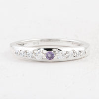 0.38 Ct Round Amethyst 925 Sterling Silver Ring